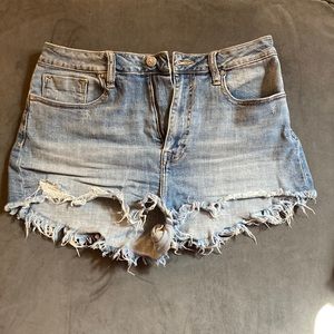 Size 30/ 10 high rise jean shorts, stretchy material